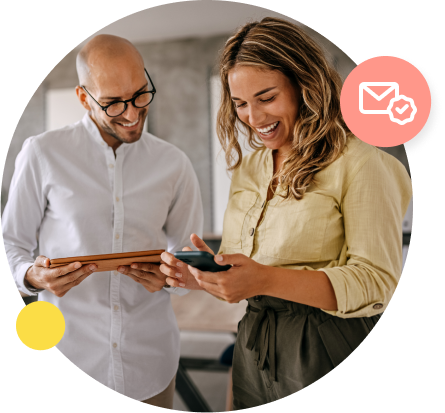 People looking at tablet